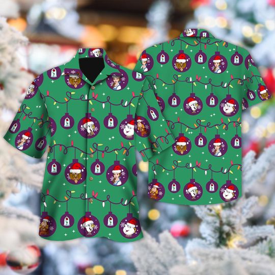 Beauty And The Beast Christmas Light Hawaiian Shirt, Belle Princess Christmas Holiday Hawaii Shirt, Beauty And Beast Xmas Party Shirt