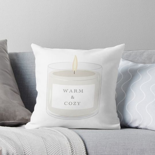 Discover Warm And Cozy Candle  Pillow