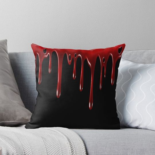 Discover Blood Dripping Black Pillow