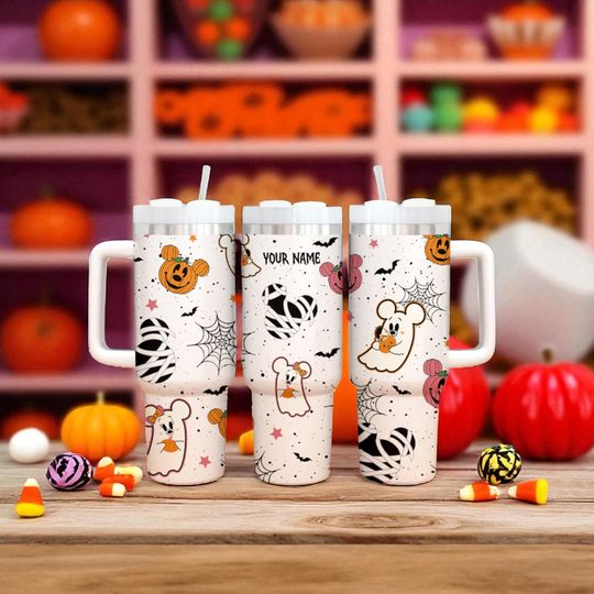 Discover Halloween Mickey and Minnie Tumbler: 40oz Stainless Steel Gift