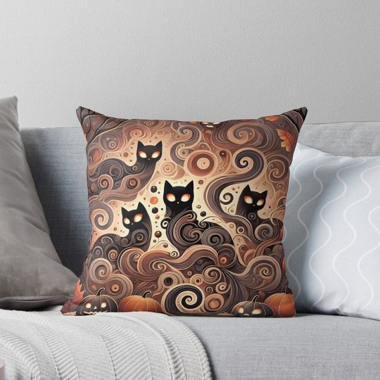 Discover Spooky Cats Pillow