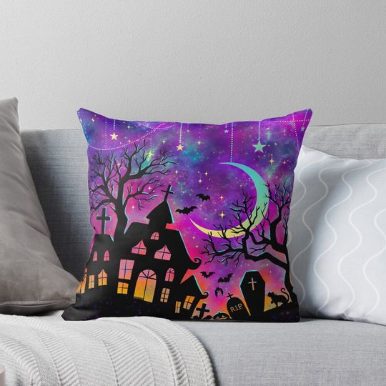 Starry Halloween Night  Pillow