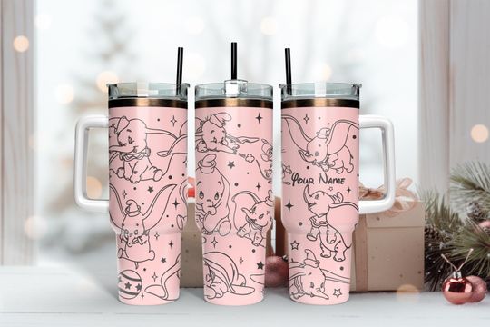 Discover Personalized Name Disney Elephant Tumbler 40oz, Personalized Cup Custom Elephant Cup, Gift for Her, 40oz Stainless Steel Tumbler