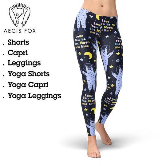 Discover 'I Love You To The Moon And Back' Leggings, Gift for Women