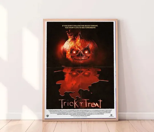 Discover Trick 'r Treat Horror Movie Poster, Flaming Pumpkin Head