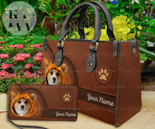 Discover Personalized Dog Leather Handbag, Personalized Gift For Dog Lovers, Dog Dad, Dog