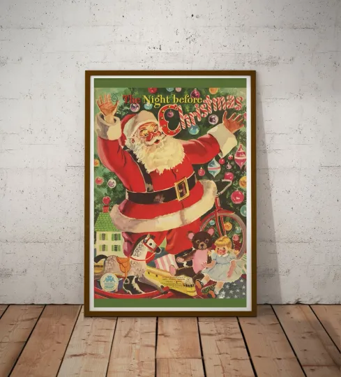 Discover 1949 Night Before Christmas Book Poster, Premium Matte Vertical Poster