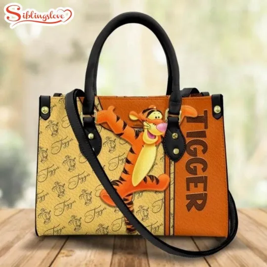 Discover Winnie the Pooh Tigger Disney Women Leather HandBag, Women Gift Shoulder Bag