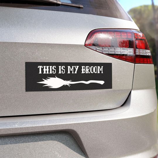 Discover This is my Broom Halloween Car Magnet