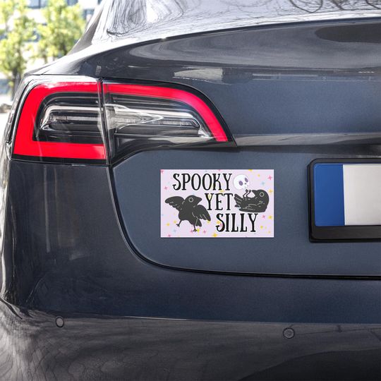 Discover Spooky Car Magnet | Whimsigoth, Cute Goth, Fridge Magnet, Halloween, Witch, Goblincore, Car Decal, Bumper Sticker, Gothic, Feral