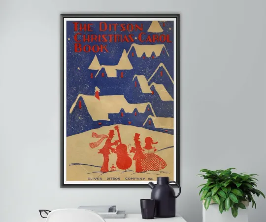 1936 Christmas Carol Book Poster Vintage Music Vertical Poster