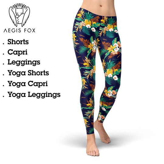 Discover Tropical Floral Leggings, Gift for Women