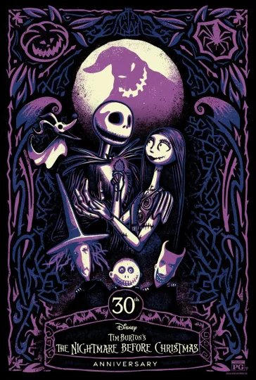 1993 The Nightmare Before Christmas Movie Poster, Jack Skellington Vertical Poster