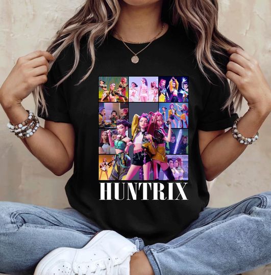 Discover Huntrix T Shirt, Demon Hunters Shirt, Huntrix Girls T Shirt, Mira Rumi Joey Shirt, Demon Hunter Kids Shirt, Gift For Kpop Fan, Kpop Movie