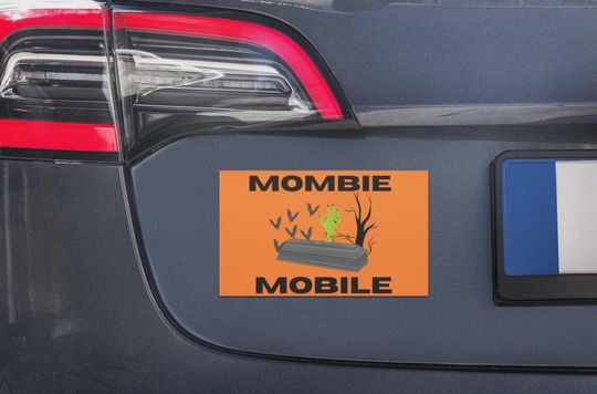 Discover Mombie Mobile Car Magnet - Funny Halloween Mom Car Decal