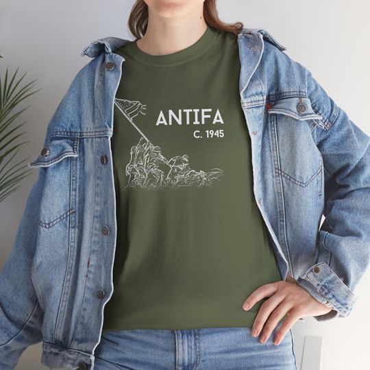 Discover ANTIFA c. 1945 T-Shirt - Patriotic Anti-Fascist Liberty Tee by Primal Frog