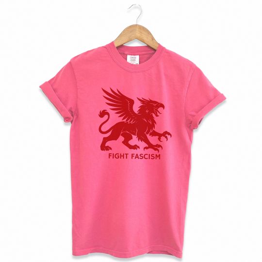 Discover Fight Fascism unisex T-shirt, gothic hand-drawn griffin. Anti Fascist Shirt,Protest T, Resistance Tee, Antifa, Not My President, Liberal T