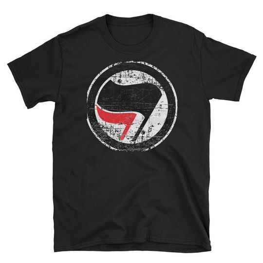 Discover Antifa Red and Black Flag Shirt  |  Ancom, anarcho communism, activist, antifascist action, tshirt, grunge