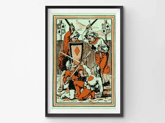 Discover Playing Card Suits Medieval Poster Vintage Vertical Poster for Home & Living