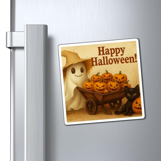 Discover Halloween Fridge Magnets: Ghost, Cat, Pumpkin - Spooky Holiday Decor