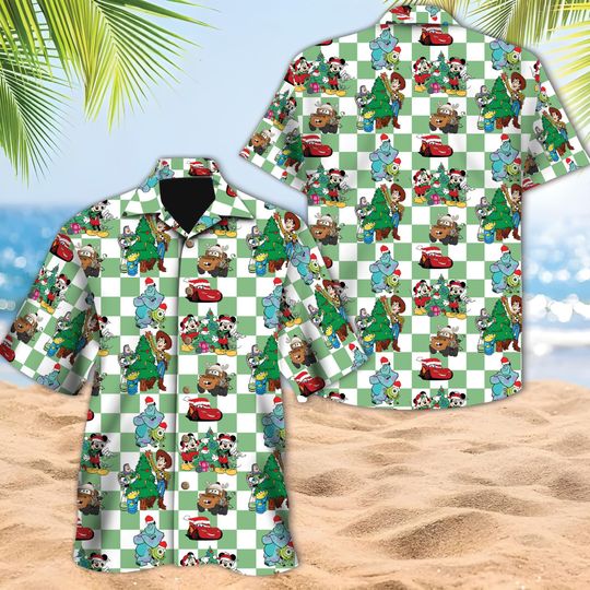 Discover Disney Mickey And Friends Cute Christmas Hawaiian, Disney Characters Hawaii Gift, Winter Christmas Disney Hawaiian
