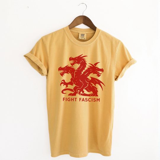 Discover Fight Fascism unisex TShirt, 3 Headed Dragon, Anti Fascist Shirt, Political Protest, Leftist Resistance, Antifa, Not My President, Liberal T