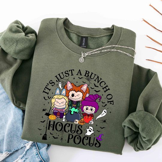 Discover It's Just a Bunch of Hocus Pocus, Halloween Sweatshirt, Halloween Sweater, Halloween Gift, Adult Halloween Costume, Cute Fall Sweatshirt