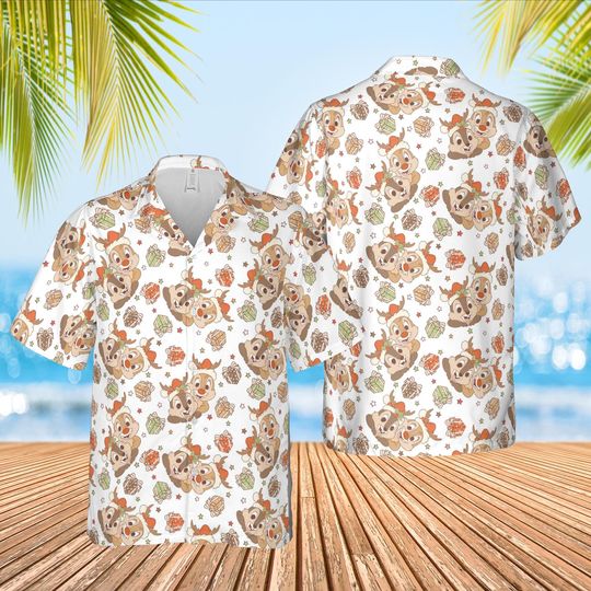 Discover Chip and Dale Christmas Hawaiian Shirt, Chip and Dale Xmas Party Hawaii, Chip n Dale Button Up Shirt, Squirrel Christmas Hawaiian Shirt