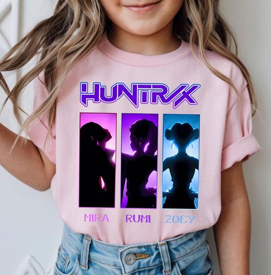 Huntrix T Shirt, Demon Hunters Shirt, Huntrix Girls T Shirt, Mira Rumi Joey Shirt, Demon Hunter Kids Shirt, Gift For Kpop Fan, Kpop Movie