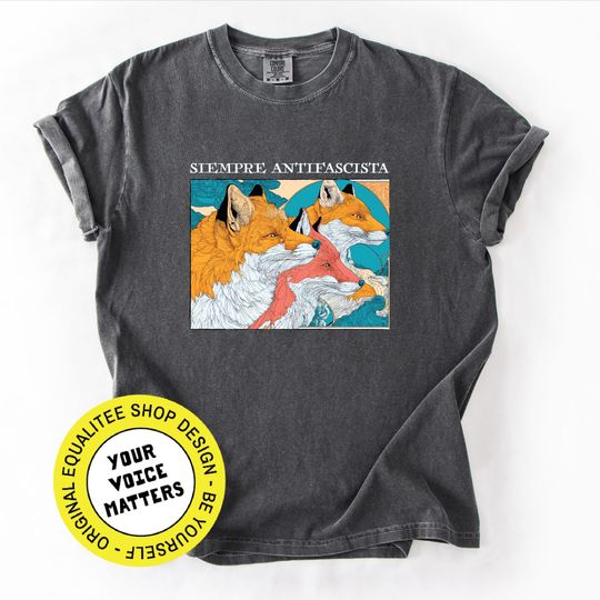 Discover Siempre Antifascista T-Shirt Three Foxes Graphic  Anti-Fascist Spanish Protest Shirt