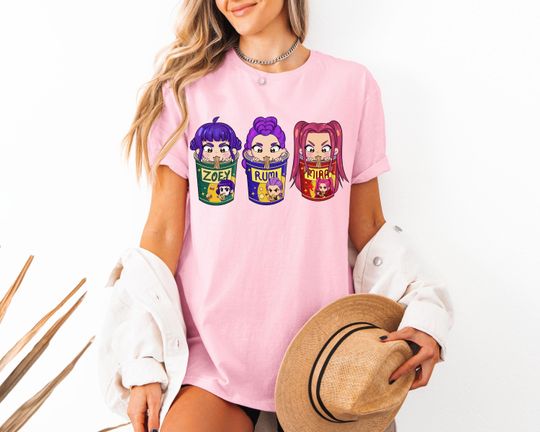 Discover Kpop Demon Hunters Shirt, Huntrix Girl T-Shirt, Kpop idol group Shirt, Mira, Rumi, Joey Shirt,Demon Hunter Merch, Gift for Huntrix fan Shirt