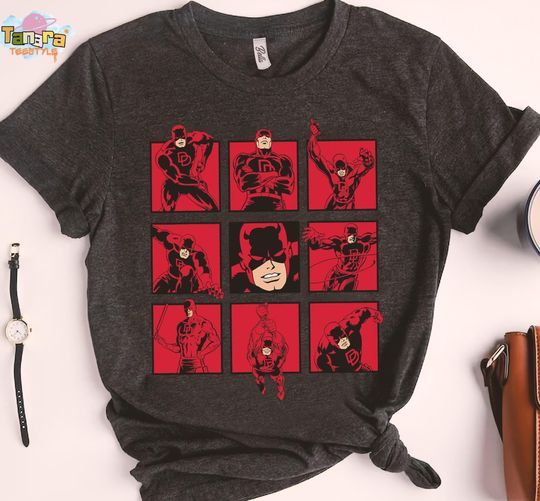 Discover Marvel Comics Daredevil The Faces of The Man With No Fear T-Shirt, Perfect for Marvel Fans