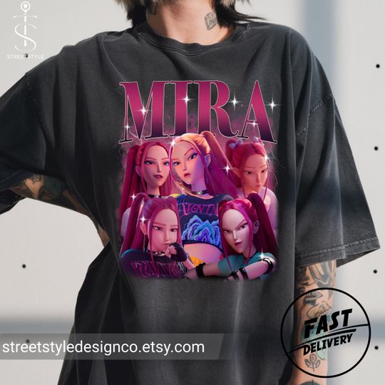 Discover Mira Huntrix Kpop Demon Hunters Shirt,Rumi Mira Zoey Shirt,Saja Girls Graphic Tee,Saja Boys Shirt,Demon Hunters Merch,KPDH Shirt,Huntrix Tee