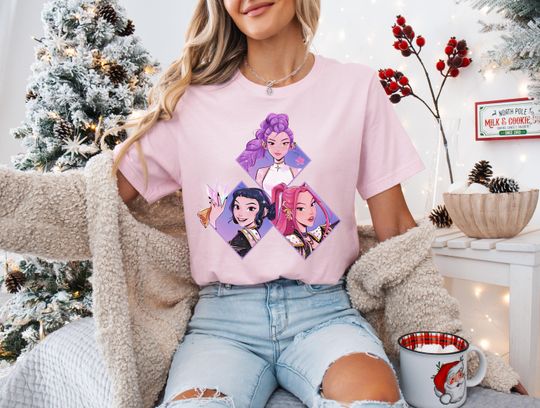 Discover Kpop Demon Hunters Shirt, Huntrix Girl Shirt, Kpop Idol Group Shirt, Mira, Rumi, Joey Shirt, Demon Hunter Merch, Gift For Huntrix Fan