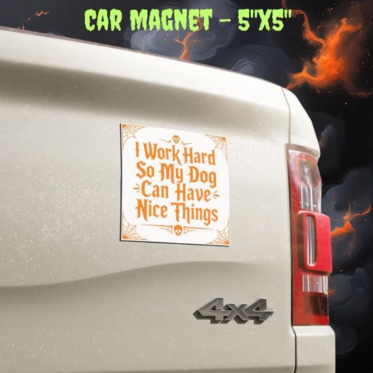 Gothic Dog Mom Car Magnet, Spooky Dog Lover Gift, Creepy Cute Pet Decor, Rescue Dog Accessory, Goth Car Fridge Magnet for Her