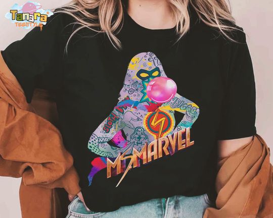 Retro 90s Marvel Ms. Marvel Bubble Gum Tee, Avengers, Superhero Shirt, Perfect Birthday Gift