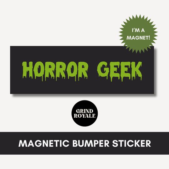 Discover Horror Geek Bumper Car Magnet, Car Magnet Funny, Car Bumper Sticker Magnet, Bumper Sticker, Car Bumper Magnet, Funny Gifts for Friends