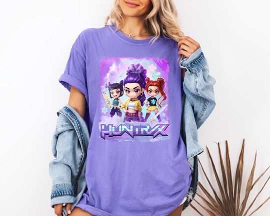 Discover Kpop Demon Hunters Shirt, Huntrix Girl T-Shirt, Kpop idol group Shirt, Mira, Rumi, Joey Shirt,Demon Hunter Merch, Gift for Huntrix fan Shirt