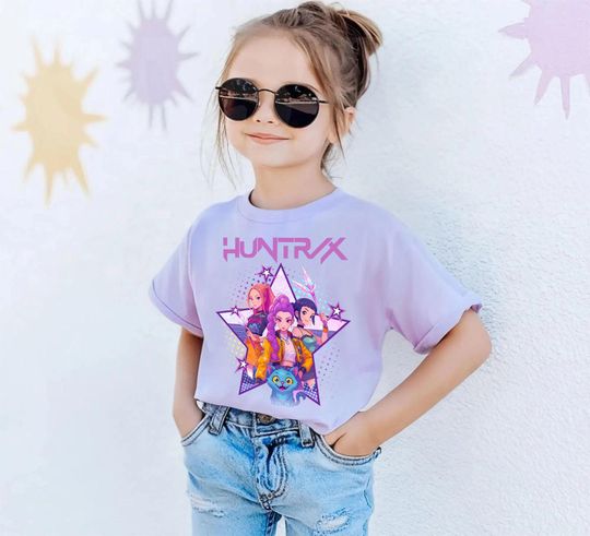 Discover Huntrix T Shirt, Demon Hunters Shirt, Huntrix Girls T Shirt, Mira Rumi Joey Shirt, Demon Hunter Kids Shirt, Gift For Kpop Fan, Kpop Movie