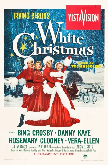 Discover 1954 White Christmas Movie Poster Bing Crosby Danny Kaye Christmas Holiday Vertical Poster