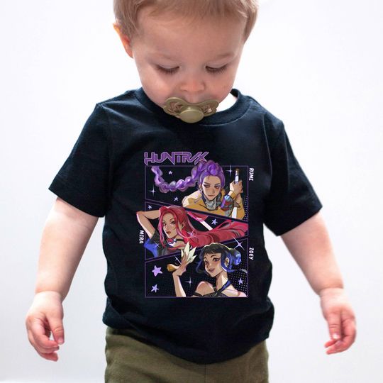 Huntrix T Shirt, Demon Hunters Shirt, Huntrix Girls T Shirt Mira Rumi Joey Shirt Demon Hunter Kids Shirt, Gift For Kpop Fan Kpop Movie Shirt