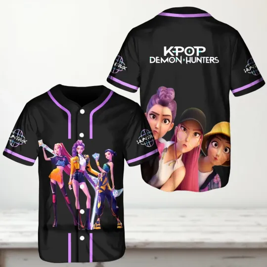 Discover Kpop Demon Hunter Baseball Jersey, Jinu Kpop Huntrix 3D Unisex T-Shirt