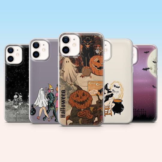 Discover Trendy Halloween Phone Case Fun Autumn Cover for iPhone 17, 16, 15, 14, 13, 12, Samsung S25, S24, S23, S22, A16, A56, A54, Pixel 10, 9Pro, 8