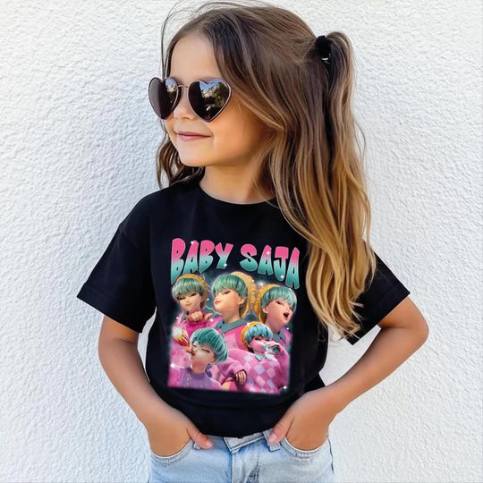 Baby Saja Retro Bootleg Shirt Comfort Shirt, Cute Baby Saja Tee, Saja Demon Hunters Movie TShirt, Gift For Kpop Fan