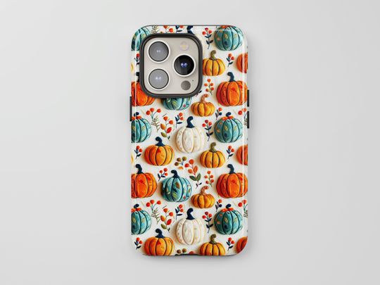 Discover Fall Pumpkin Print Phone Case: Rustic Cottagecore iPhone, Pixel, Galaxy
