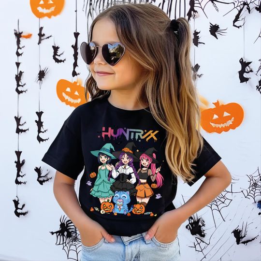 Discover Kpop Huntrix Halloween Shirt, Huntrix Put A Spell On Me Shirt, Kpop Demon Hunters Mira, Rumi, Zoey, Derpy Tiger Tee, Gift for Huntrix fans