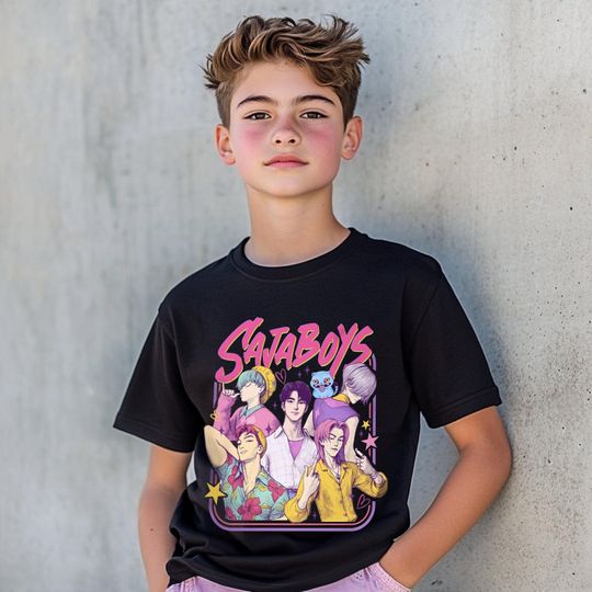 Saja Boys Boy Band Shirt, Kpop Demon Hunters Movie Shirt, Bootleg Retro Movie Shirt, Demon Hunters Merch Shirt