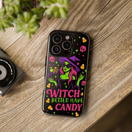 Discover Witchy Halloween iPhone Case: Spooky Green Witch Protective Cover