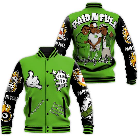 Funny Everybody Paid In Full Graphic Varsity Jacket