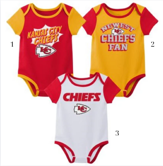 Kansas City Football Team Chiefs Baby bodysuit Short Sleeve Bodysuit